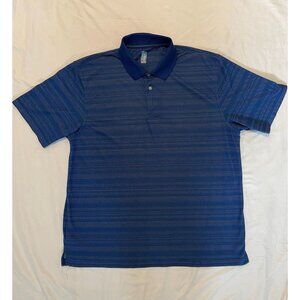 PGA Tour Men's Polo Shirt Short Sleeve Athletic Sportswear Blue Stripe XXL
